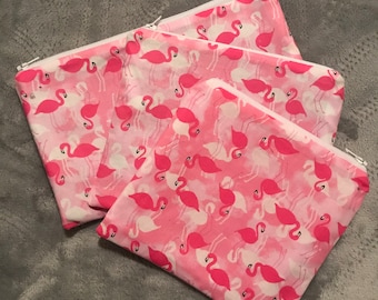 Estuche de maquillaje con diseño de flamencos