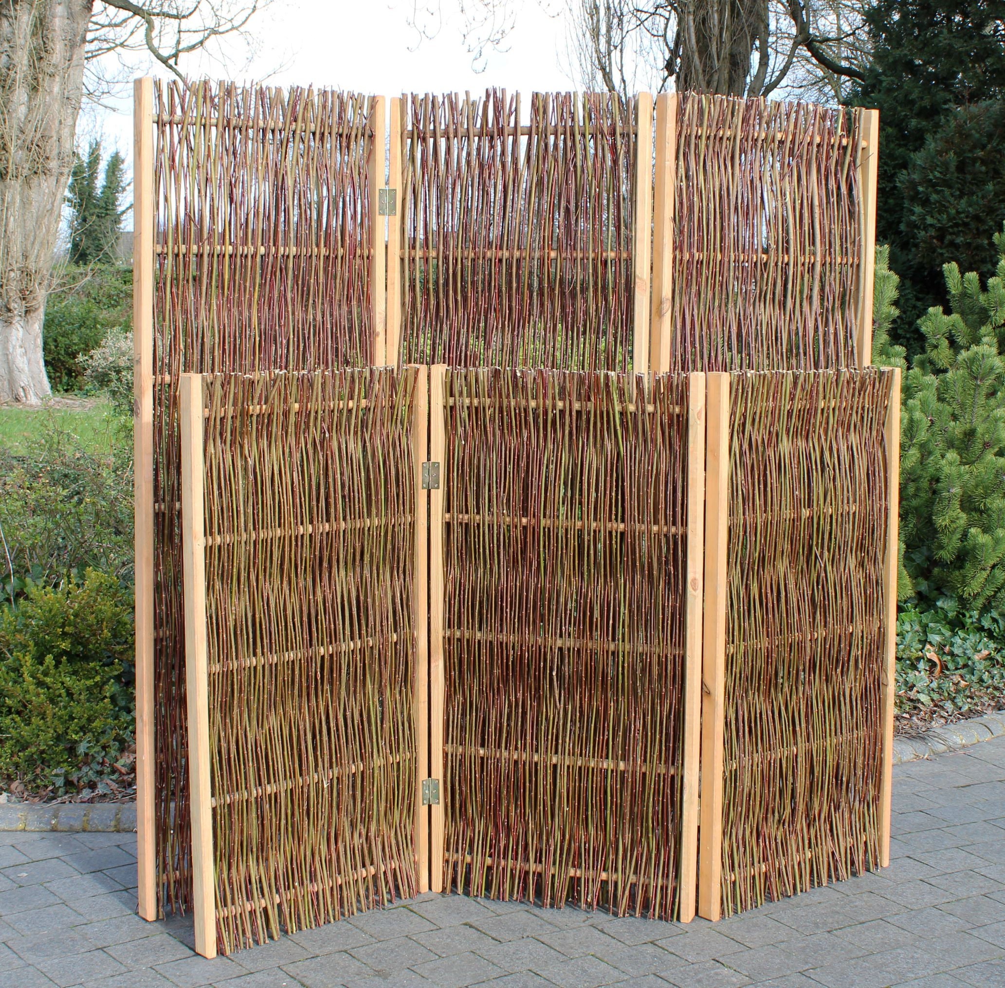Prestige Wicker Willow Garden Screen Divider Paravan Foldable Etsy UK