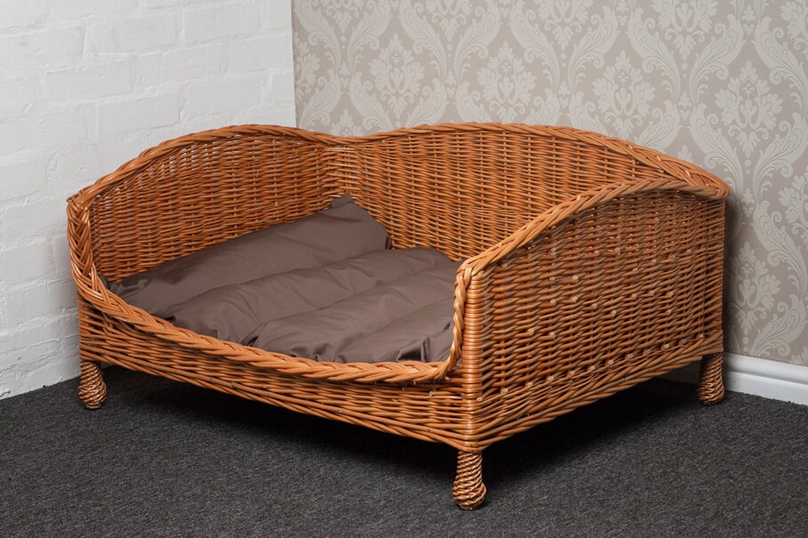 Luxury Wicker Pet Bed Settee Etsy UK