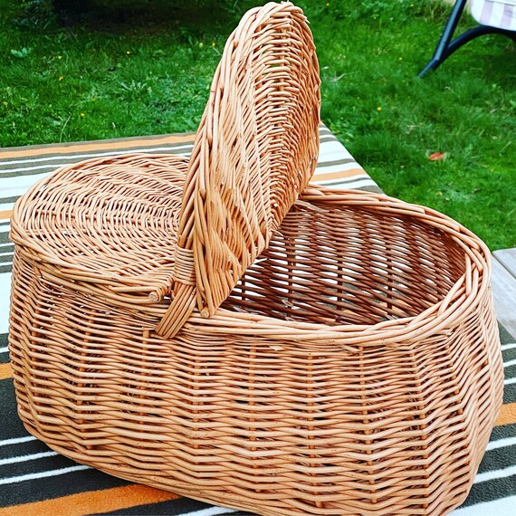 Oval Wicker Picnic Basket Ollie Etsy