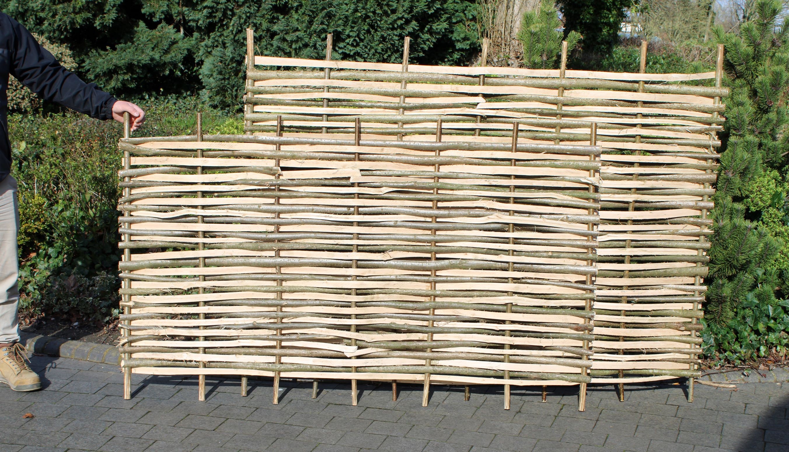 Panel de valla de madera de avellano 90x180cm para jardín