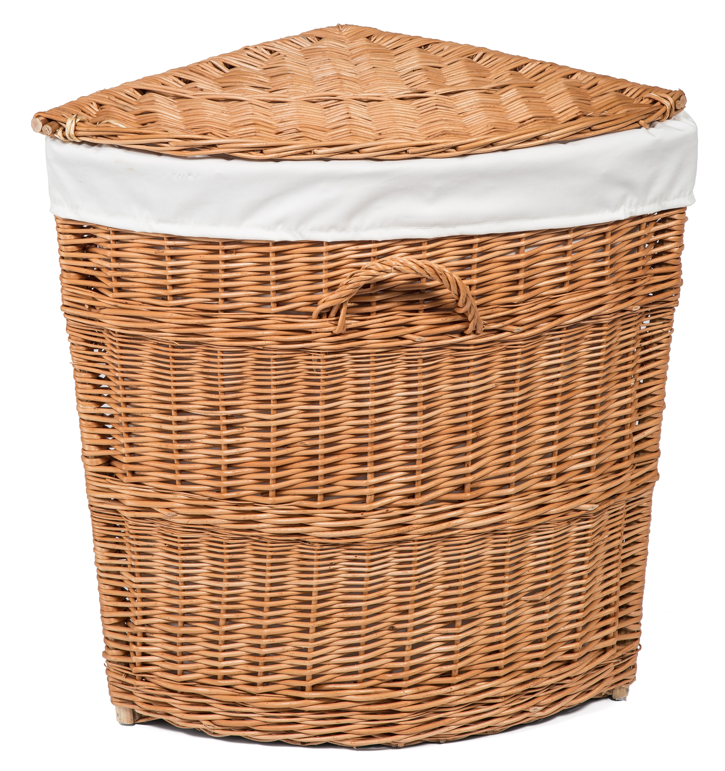 Wicker Corner Laundry Basket Lined Etsy UK