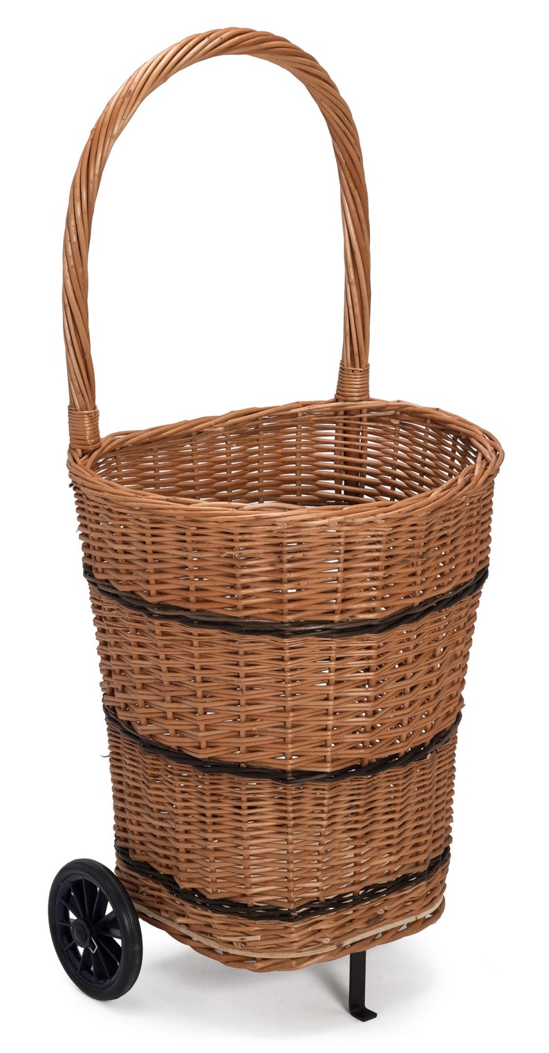 Wicker Trolley Basket Shopping/Log Holder Etsy.de