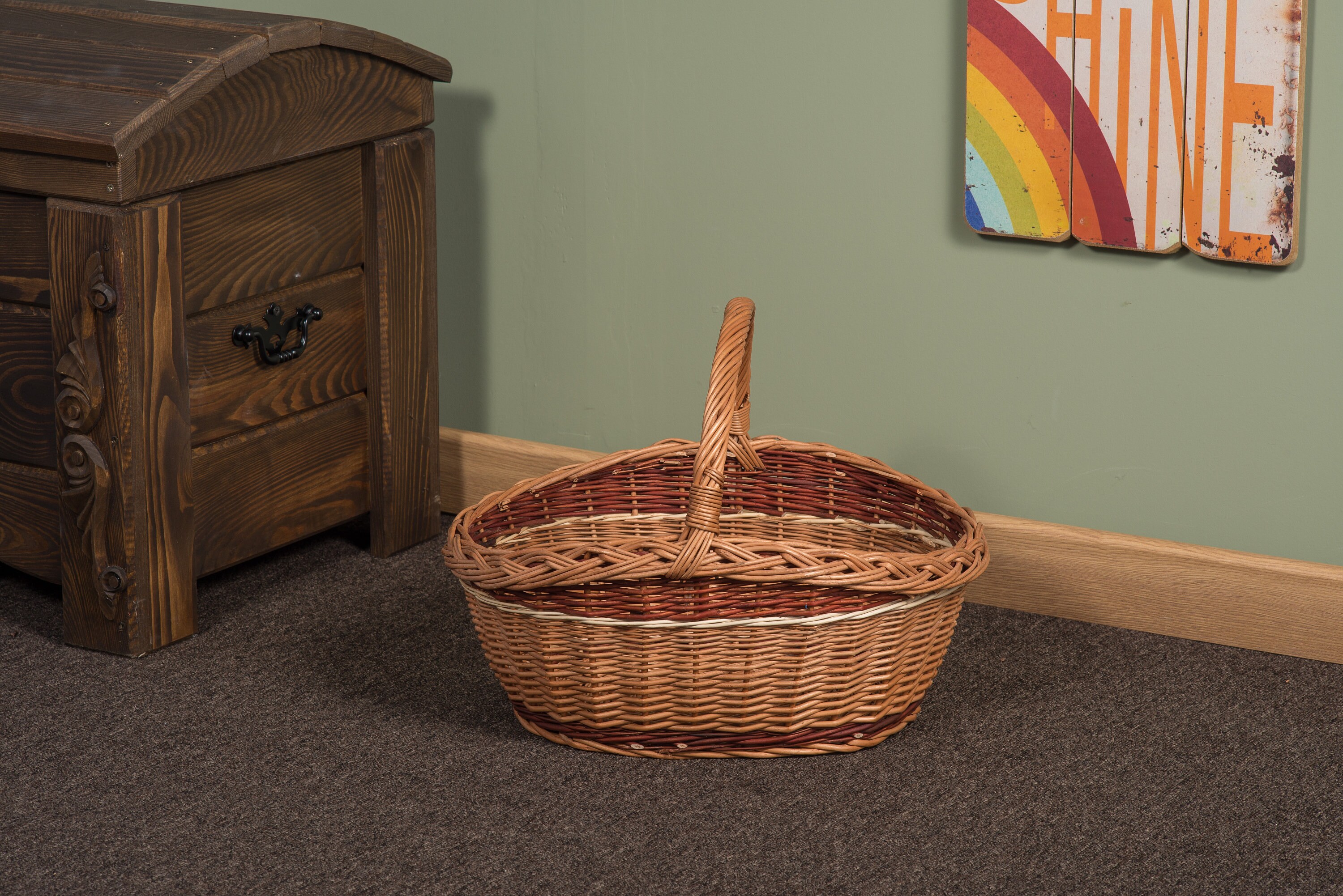 Wicker Carry Basket Baker Etsy