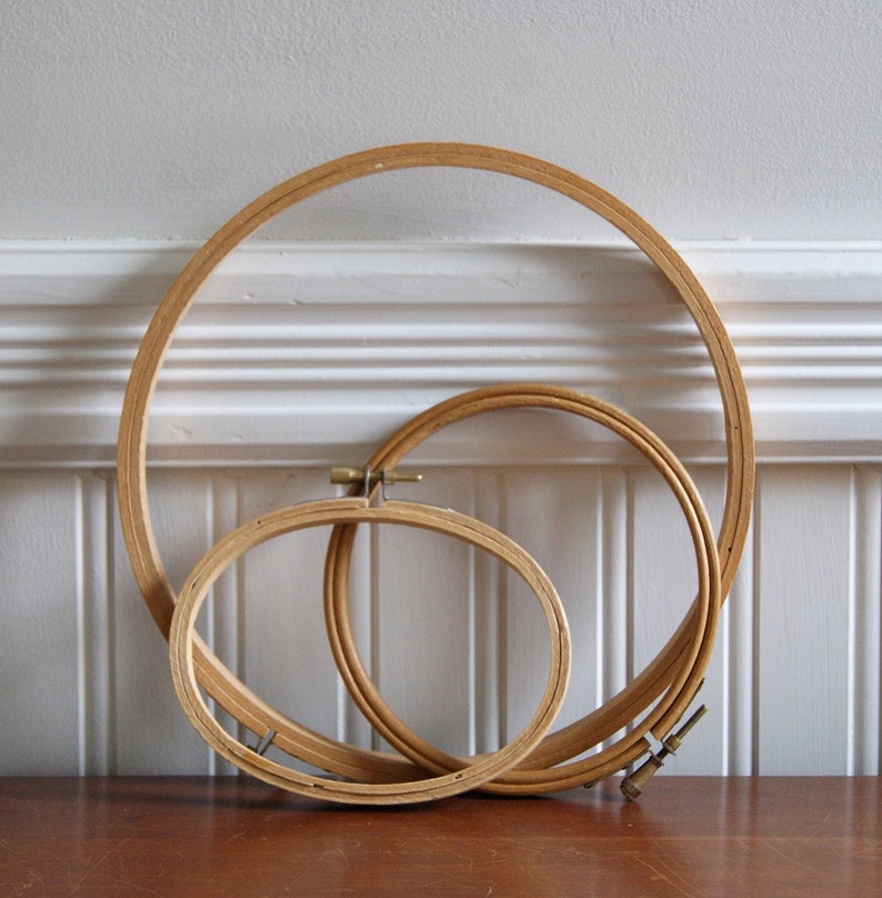 Wooden Embroidery Hoops Vintage Three Image 0