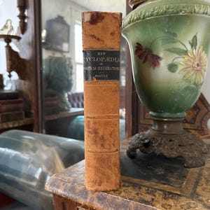 New Cyclopaedia of Poetical Illustrations 1872 Elon Foster SIGNED Full Leather Antique Poetry Anthology Gilt Edge Christian Hymns Sermon Ref