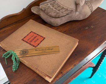 Wellesley Legenda 1934 Yearbook with Brass Bookmark, Wellesley College Massachusetts, The Northfield (MA) Hotel Reading Room Copy