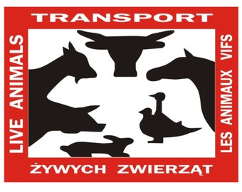 Pegatina de transporte de animales vivos