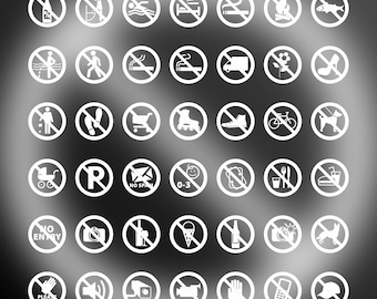 Señales de Prohibición - Sellos para Procreate. 84 patrones.