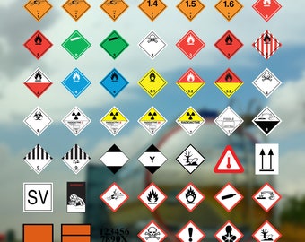 Signos #ADR, #GHS y #UN: recursos para Affinity Designer, Affinity Photo y Affinity Publisher. 49 patrones.