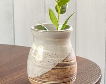 Marbled Ceramic Bud Vase – Handmade Pottery