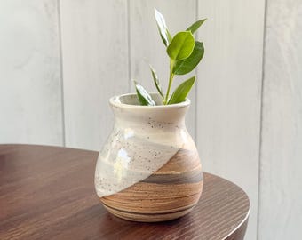 Marbled Ceramic Bud Vase – Handmade Pottery