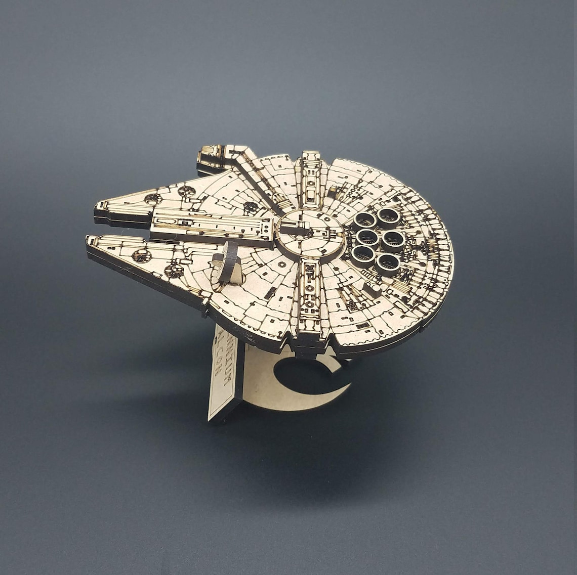 Star Wars Millennium Falcon Laser Cut Model With Stand Etsy