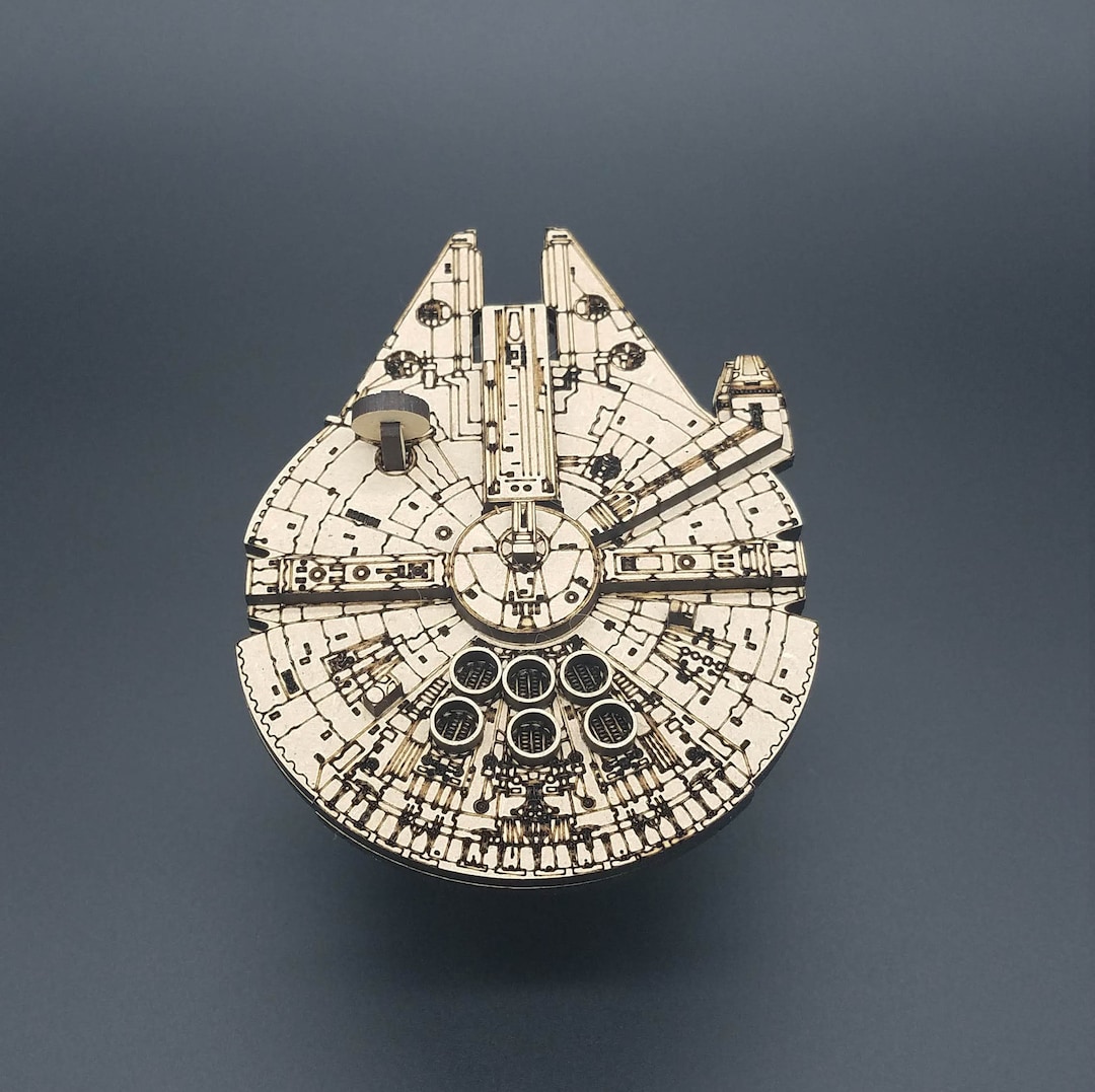Star Wars Millennium Falcon Laser Cut Model With Stand Etsy