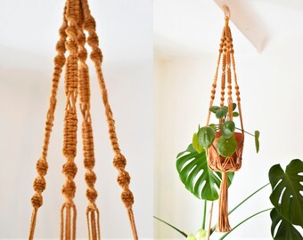 Macrame plant hanger / mustard yellow / ocra / suspended planter/basket hanger/handmade gift/hanging/plant holder / macrame / Bruman Design