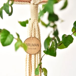 Small macrame plant hanger / natural white / suspended planter/ hanging flower pot / pot hanger / plant holder /natural cotton/Bruman Design image 4