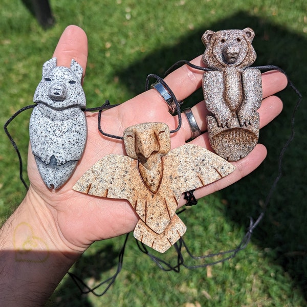 Brother Bear Totem Pendant Necklace Prop Replica Animal Spirit Totem Bear of Love, wolf of wisdom and eagle of guidance