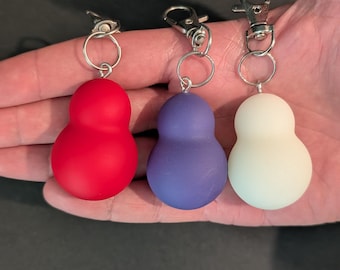 Big Walk Red Purple and Glow White blob gourd baby plumbus keychains