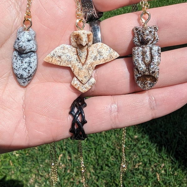 Mini Brother Bear Totem Pendant Necklace Prop Replica Animal Spirit Totem Bear, Wolf, Eagle