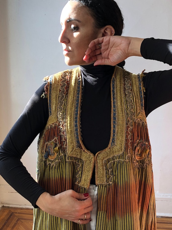 Antique Folk Quilted Embroidered Coat | Traditiona