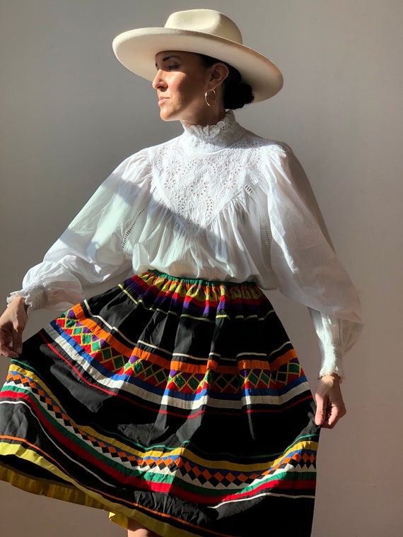 Vintage Native American Seminole Patchwork Skirt