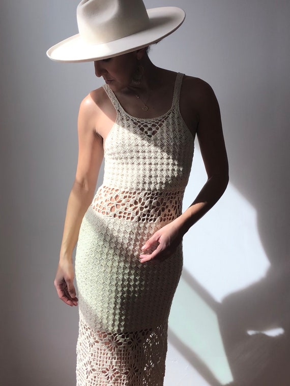 Vintage 70s Crochet Summer Dress