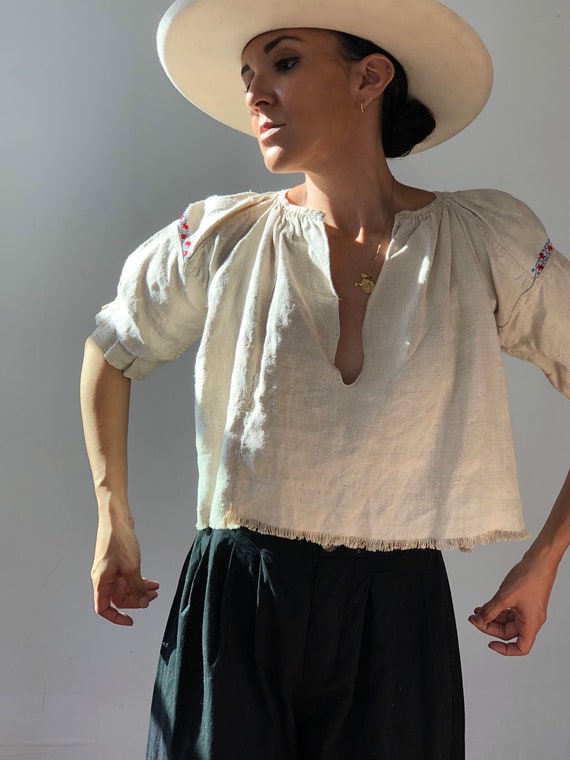 Antique 1930's Ukrainian Embroidered Blouse