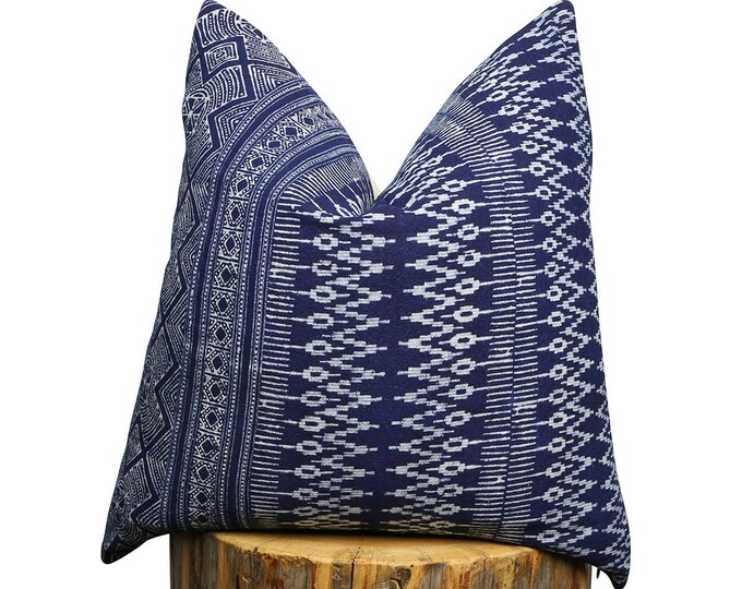 Hmong Cotton Indigo Batik Pillow Cover 18x18 fits 20x20 Etsy