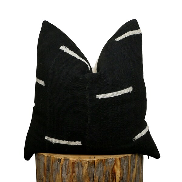 Funda de almohada black mudcloth throw, auténtico mudcloth africano / 'AMARE'
