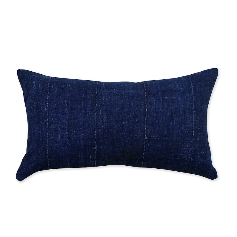 Vintage African Dark Solid Indigo African Indigo Pillow Cover Dark Blue