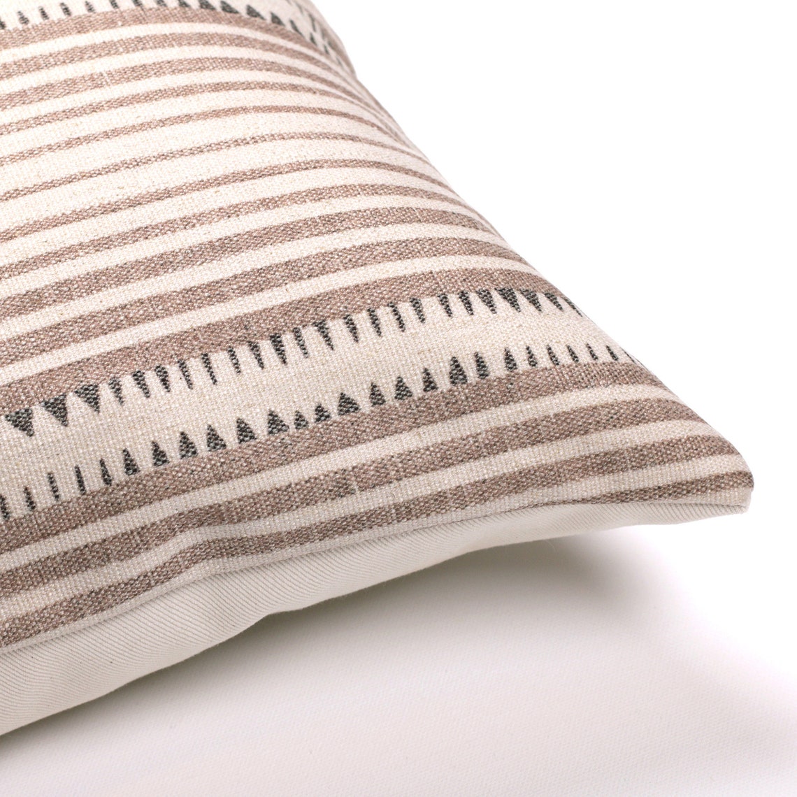 Aztec Lumbar Pillow Cover Beige and Taupe Throw Pillow Aztec Etsy