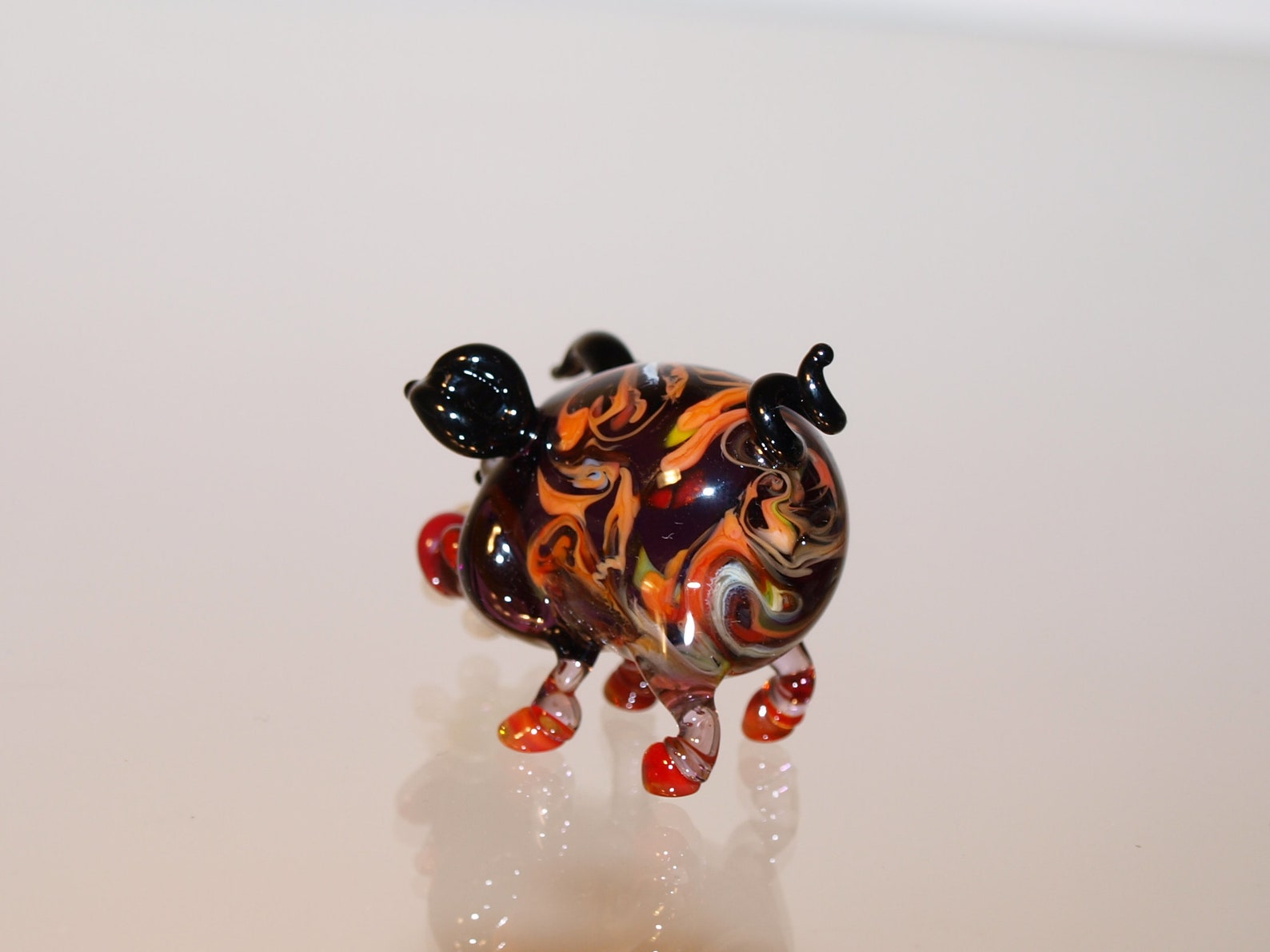 Glass pig figurine Pig glass sculpture Handblown pig Lampwork Etsy