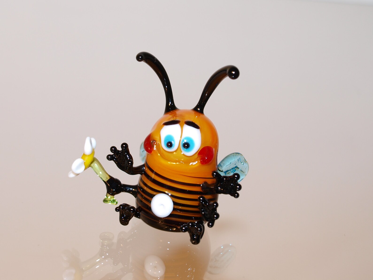Glass bee Glass bees Glass insect Glass figurine Bee blown Etsy