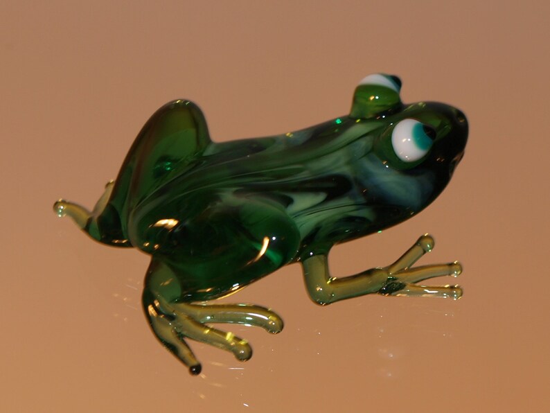 Glass frog Glass figurine Handmade frog Blown glass frog Etsy