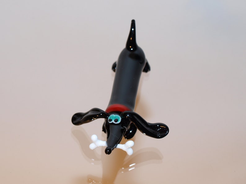 Glass dachshund dog figurine Dachshund dog sculpture Hand blown dachshund dog Lampwork dachshund dog