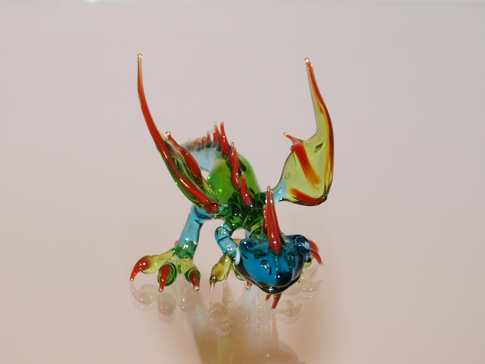 Glass figurine Glass dragon Hand blown dragon Lampwork dragon Etsy