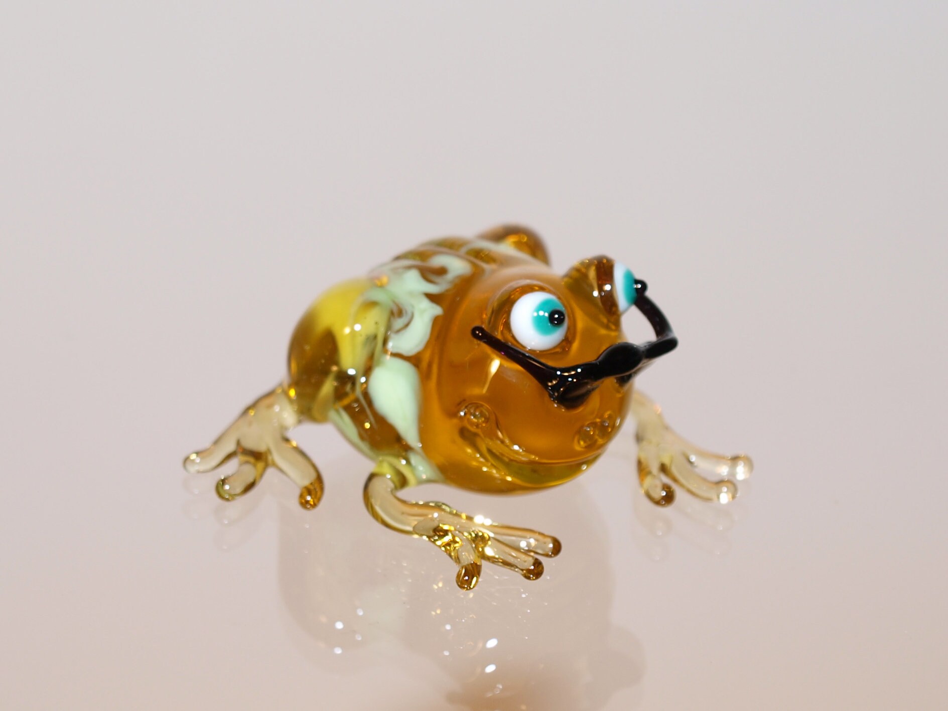 Glass frog Blown glass frog Handmade frog Glass sculpture Etsy