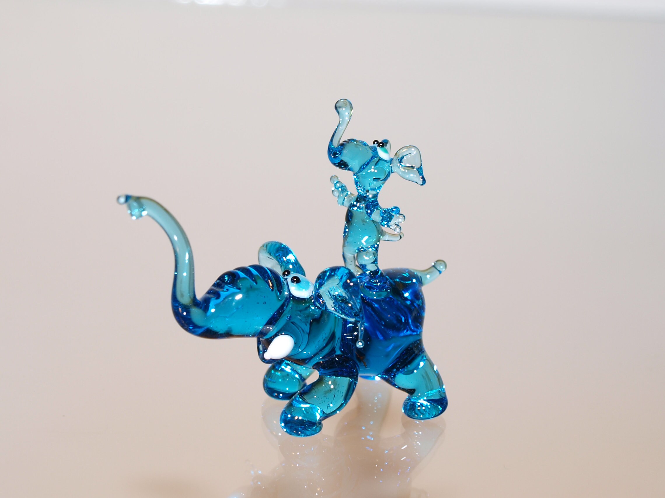 Glass elephant Blown glass elephant Glass figurine Elephant Etsy