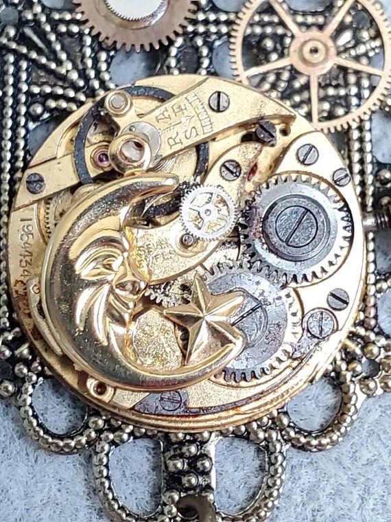 Vintage Handcrafted Watch Components Celestial De… - image 5