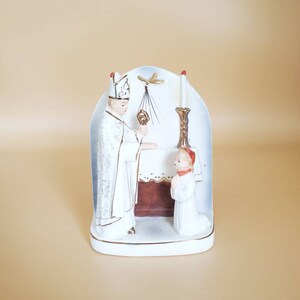 Vintage Mid Century Ceramic Girl First Communion Figurine/Wall Hanging