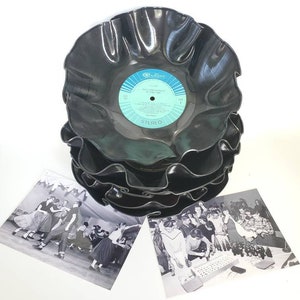 Unique Vintage 1950&#39;s Vinyl Record Bowl/Basket/Wall Decorations (Set of 5)