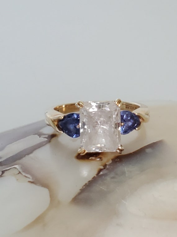 Vintage 14k Yellow Gold Absolute Cubic Zirconia Ri