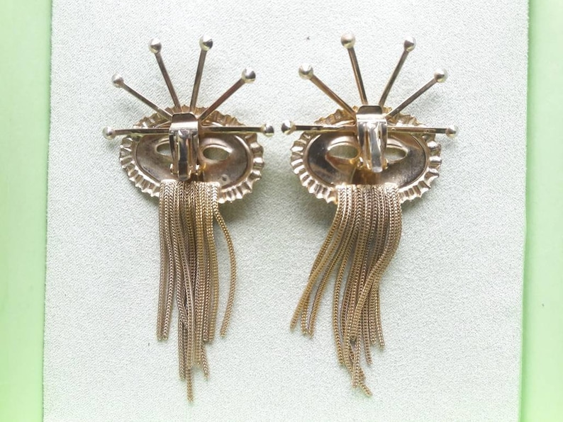 Vintage Mardi Gras Clip On Earrings