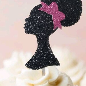 Black barbie cupcake toppers barbie afro cupcake topper | Etsy