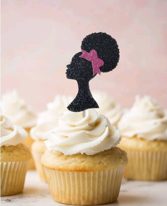 Black barbie cupcake toppers barbie afro cupcake topper Etsy