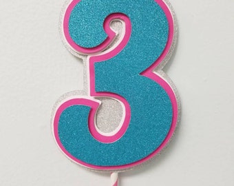 Number 3 Cake Topper | Etsy