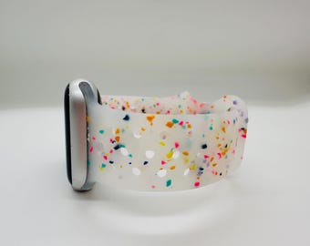 Confetti Watch Band for Apple Watch Ultra, Series 8/7/6/SE – Fun Silicone Strap for Samsung & Huawei (20/22mm)