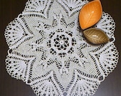 Crocheted white round doily, 100 mercerized cotton, Diameter app. 53 cm (20,87 in), READY TO SHIP