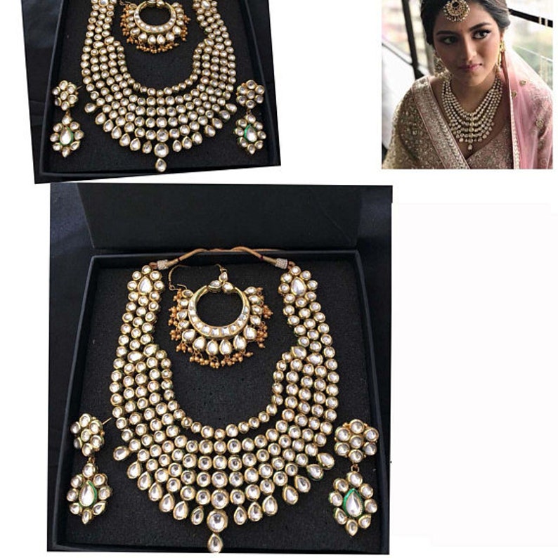 Indian Wedding Necklace Designer Kundan Necklace Set With Etsy