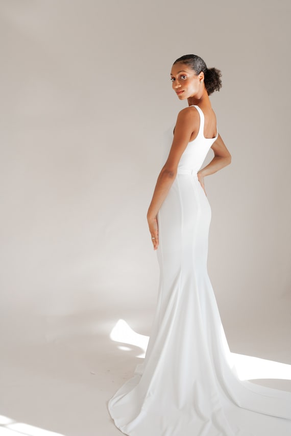 fit and flare square neck dress
